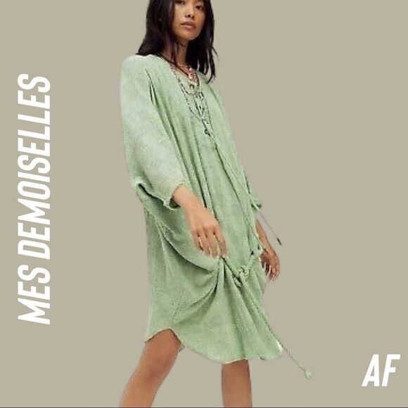 FREE PEOPLE BY MES DEMOISELLES KOLLINA DRESS IN AQUA NEW NWT - Picture 1 of 10
